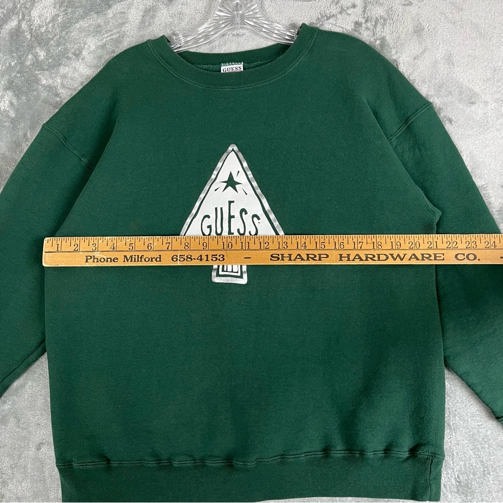 Vintage 90s Y2K Guess Christmas Tree Graphic Sweatshirt OSFA Medium Large Grunge - Picture 10 of 12